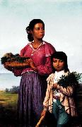 Francois Bernard Portrait of Two Chitimacha Indians USA oil painting artist